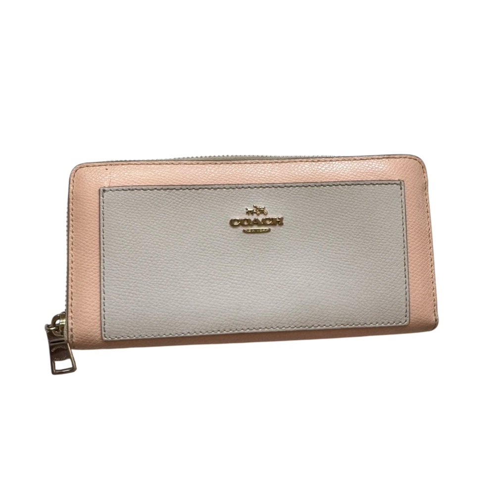Coach Accordion Zip Wallet in Bicolor Crossgrain Leather